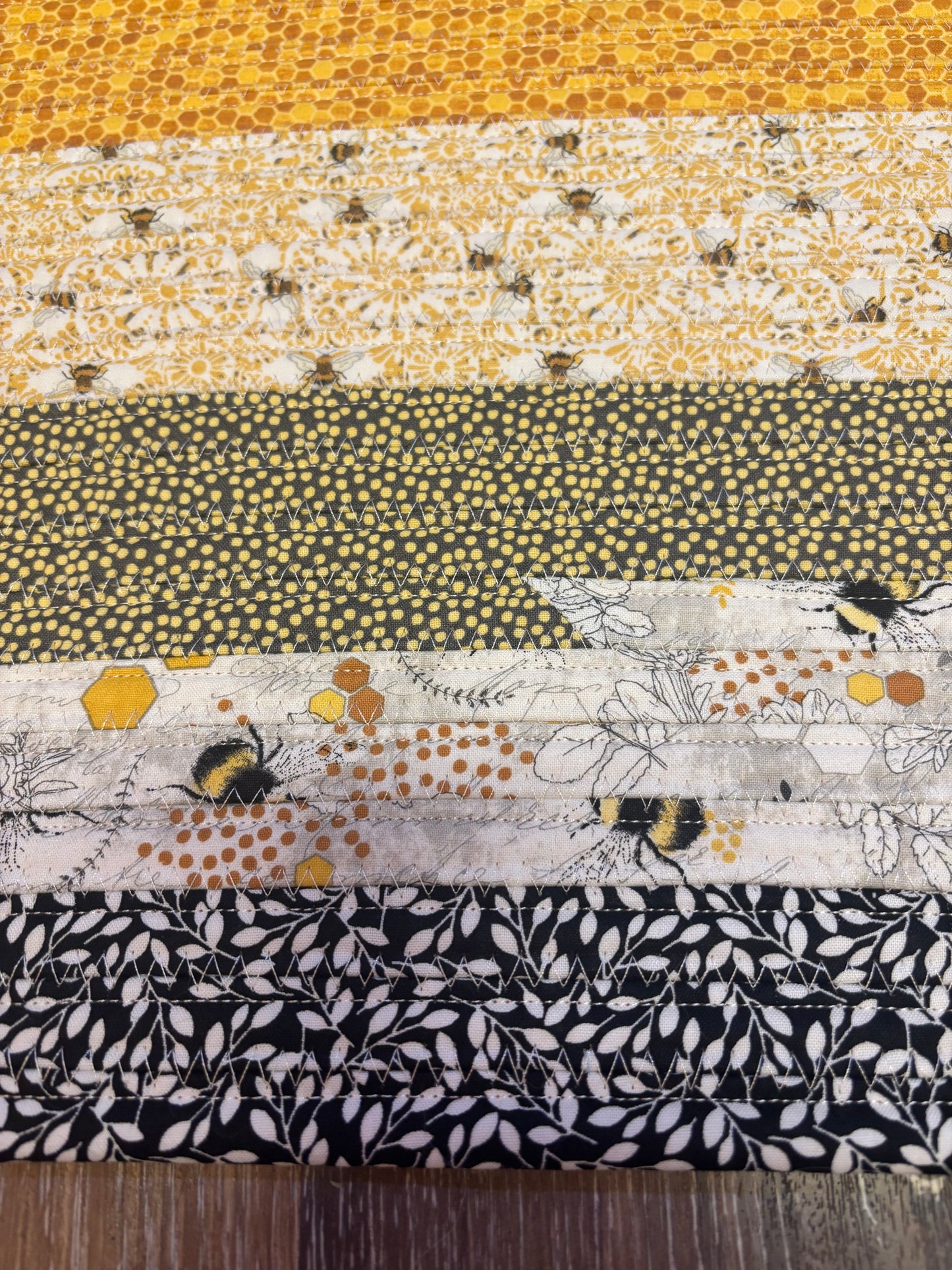 Handmade Jelly Roll Rug - "Bumble Bee 2"