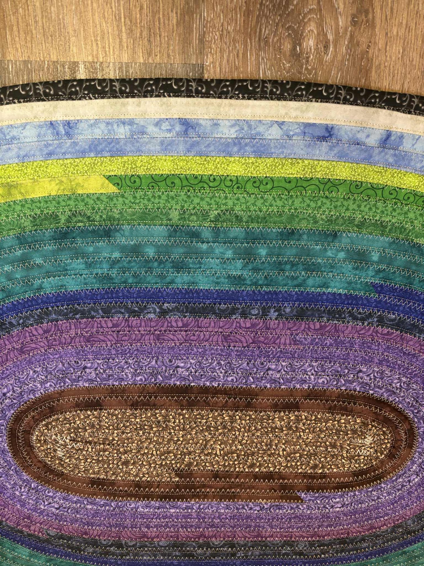 Handmade Jelly Roll Rug - "Jewel"