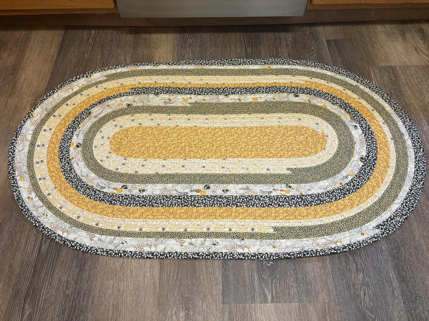 Handmade Jelly Roll Rug - "Bumble Bee 1"