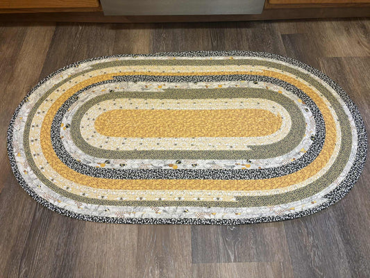 Handmade Jelly Roll Rug - "Bumble Bee 1"