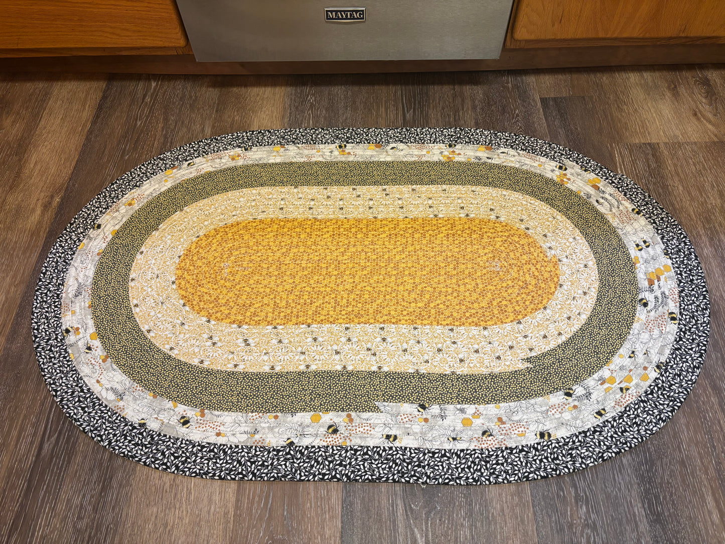 Handmade Jelly Roll Rug - "Bumble Bee 2"