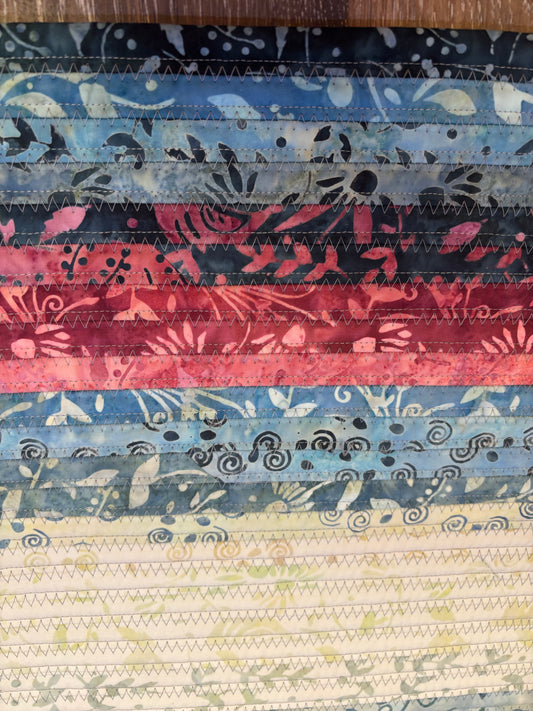 Handmade Batik Jelly Roll Rug - "Misty Mornings""