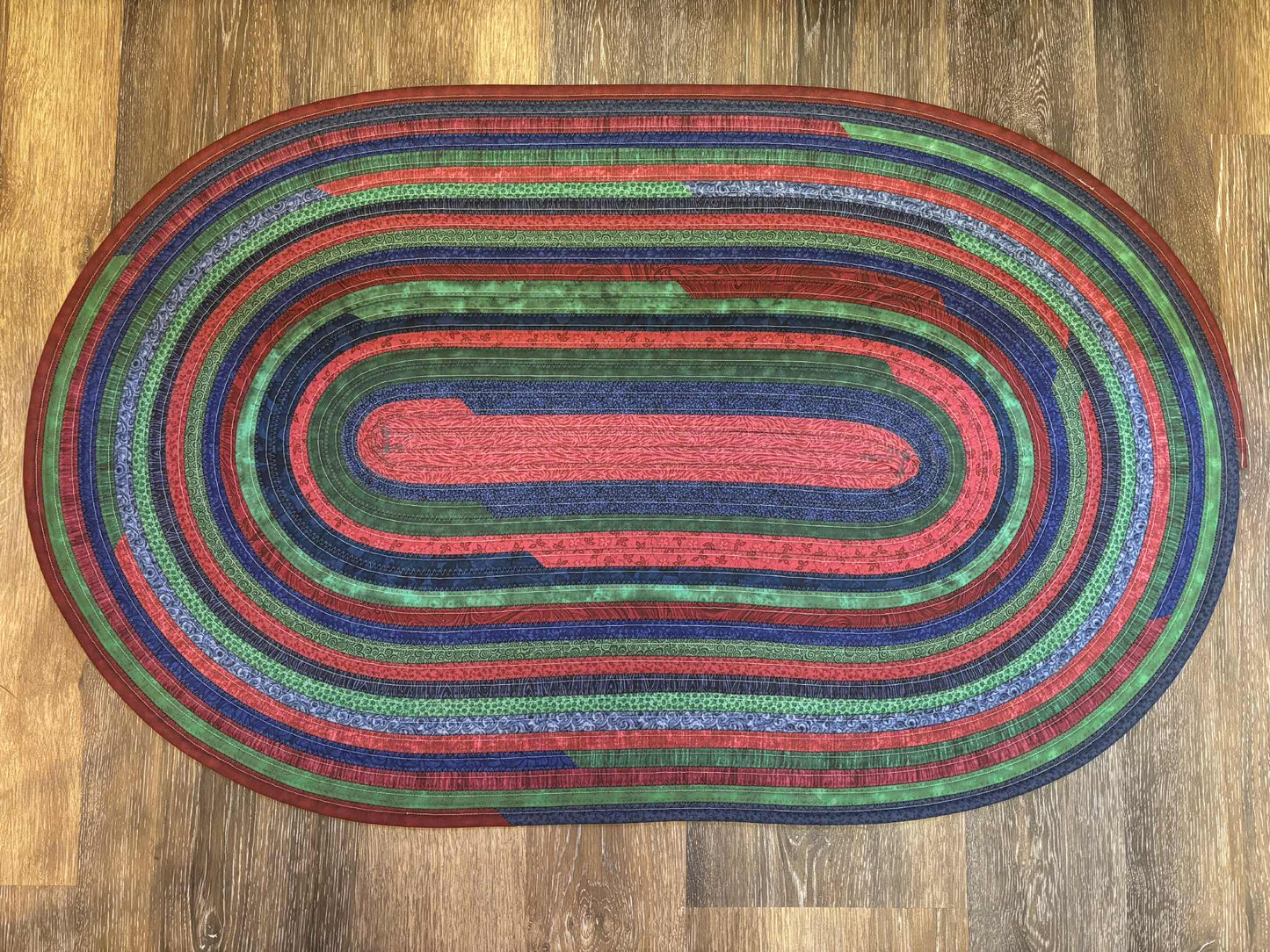 Handmade Jelly Roll Rug - "Evening Glow"